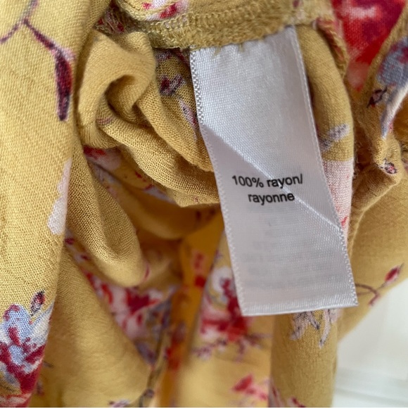 Maurices floral boxy top Loose fit Japanese Print yellow womens xl Boxy Blouse - Picture 9 of 9